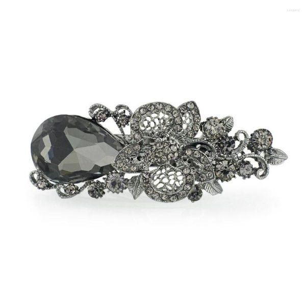 Pinces à cheveux femmes grand belle Chic bleu cristal fleur épingle à cheveux pince chapeaux Barrette accessoires pour femme filles F111