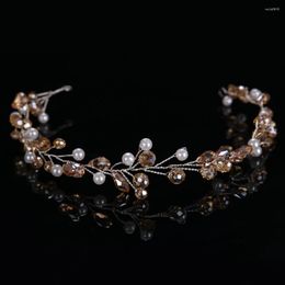 Haarspeldjes Vrouwen Kleurrijke Kristallen Hoofdband Prinses Parel Strass Bruids Haarband Hoofddeksel Bruiloft Accessoires Sieraden