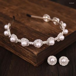Pinces à cheveux femmes élégantes perles Simple CrownHairbands doux bandeau cerceaux titulaire ornement bandeau dame mode accessori