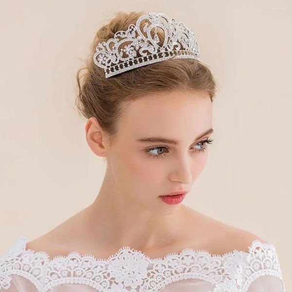 Clips de cheveux Femmes Girls Bijoux Pageant Bridal Princess Tiara Headress Veil Veil Crown Banquet Accessoires