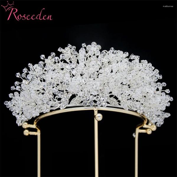 Coix de cheveux Femmes Bijoux Mariage Brides Dmides Crown Handmade Luxury Luxury Flowal Bridal Tiara RE4938