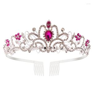 Pinzas para el cabello Mujeres Niños Tiara Coronas con pasadores de peine Brillo de cristal de imitación para diamantes de imitación
