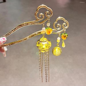 Haarspeldjes Vrouwen Lange Haarstokken Voor Cosplay Jaar Hoofddeksels Met Led Licht Metalen Parel Hanger Hanfu Chinese Stijl Stok Haarspeld