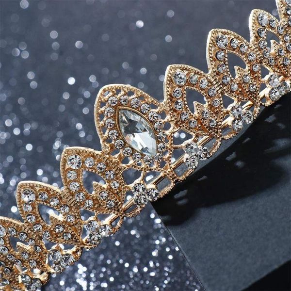 Pinzas para el cabello para mujer, diadema de graduación, cristal, Color plateado, aleación de diamantes de imitación, tocado de corona, adornos de Tiara nupcial