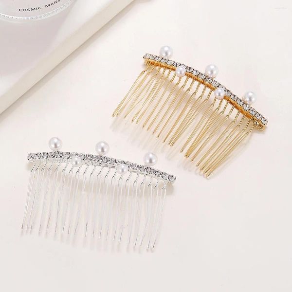 Pinces à cheveux pour femmes, peigne à la mode pour filles, bouchon en strass, accessoires de coiffure en perles, bijoux cadeau