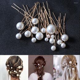 Pinces à cheveux pour femmes, épingle en forme de U, Barrette en métal, épingles à cheveux, Imitation perle, diadème de mariée, accessoires de coiffure de mariage, outils de conception