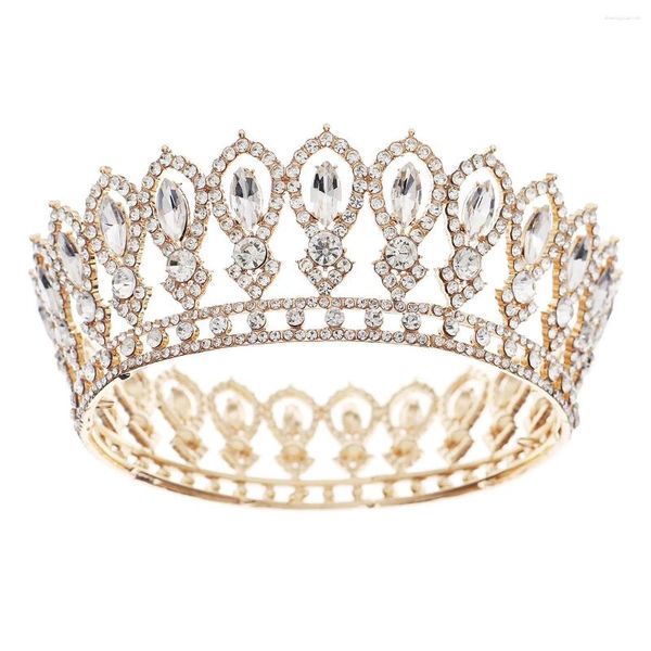 Clips para el cabello para mujeres retro redondear la corona de la corona de la corona de la corona tiara