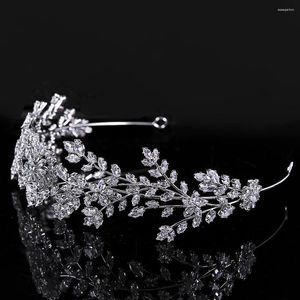 Pinces à cheveux YCDZSWWL Cristal Tournesol Et Branche Designer Couronne Diadema Cubique Zircone Coiffes Mariée Diadèmes Accessoires De Mariage