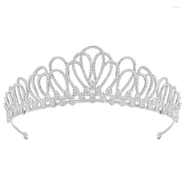 Haarspeldjes YYSuniee elegante zilveren kleur tiara's en kronen voor vrouwen kristallen hoofddeksel bruids bruiloft accessoires verjaardagstaart topper