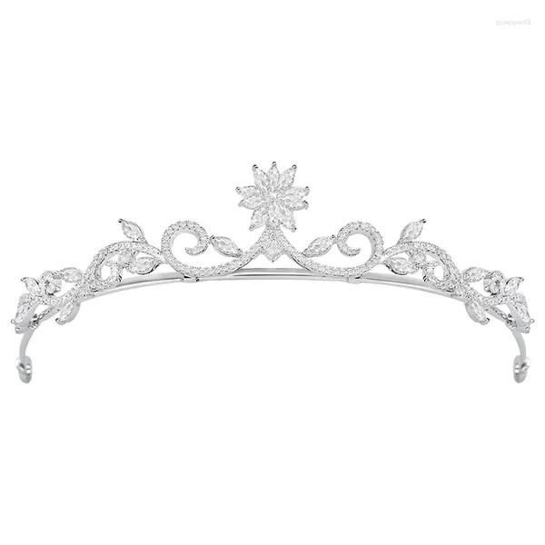 Pinces à cheveux YYSuniee diadème de fleur de cristal de luxe pour filles casque de mariage accessoires de mariée diadèmes d'anniversaire et couronnes gâteau Topper