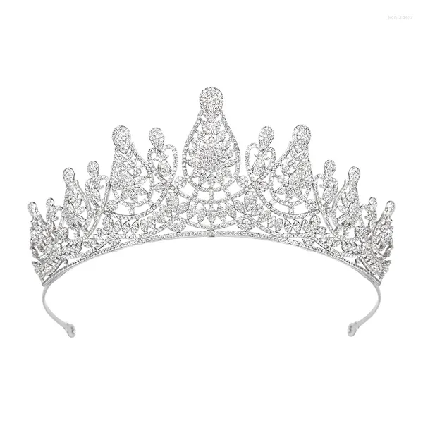 Pinces à cheveux YYSuniee tendance fée couleur argent diadèmes et couronnes en cristal pour femmes accessoires de mariage princesse bal bijoux cadeau de fête