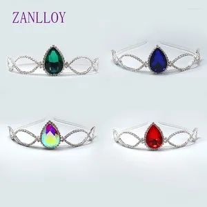 Pinces à cheveux ZANLLOY mode exquise couronne de cristal coloré dames bijoux de fête princesse anniversaire bande de mariée cadeau de mariage