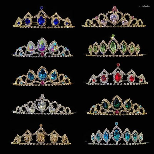 ZANLLOY – pinces à cheveux pour filles, diadème en cristal coloré, accessoires de bal de mariage, couronne de princesse, bijoux cadeau