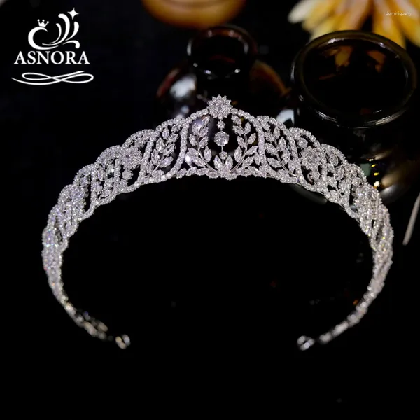 Pinzas para el cabello de circón para mujer, corona alargada, diadema 3A CZ, diadema nupcial de lujo, diadema de boda, accesorios de joyería para fiesta A01601
