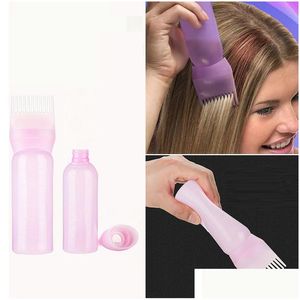 Haarkleuren 120 ml Plastic Haar kleurstof Shampoo fles applicatorborstel met schaal voor vrouwen die oliekammen verven