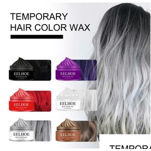 Colores de cabello 6 Cera de color temporal instantánea Crema de tinte lavable Natural para fiesta de Halloween Cosplay Club Mujeres y hombres Drop Delivery Pr Dhfsi