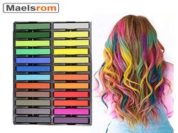 Haarkleuren Tijdelijke 24 Krijt Set Kleurpotloden Voor Kinderen En Huisdieren Hond Wasbare Niet-giftige Dye Art Diy Styling Tools Party290R1113447