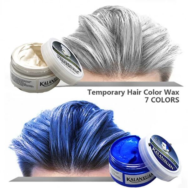 Couleurs de cheveux colorant de cire de moulage temporaire pâte 8 couleur bleu borgogne grand-mère gris poil vert teinture cire de boue de boue pomade