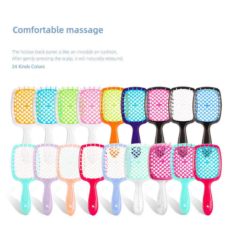 Hair Comb Brush Massage Combs Quick Drying Hollow Out Wet Curly Hairs Brushes No Knot Barber Salon Styling Tools OPP Bag Packing x2218