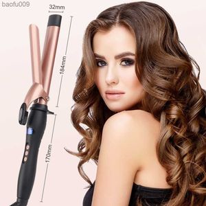 Haar Krultang Krultang Met Toermalijn Keramische Coating Wand Anti-Brandwonden Geïsoleerde Tip Salon Curly Waver Maker Styling gereedschap L230520