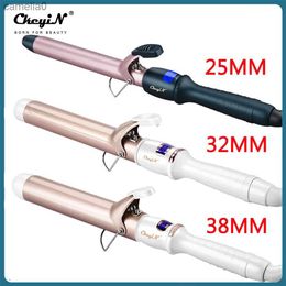 Curracles de cheveux lisser Ckeyin 25 mm 32 mm 38 mm cheveux professionnels ferriliers iron 30 groupes Température Cerramic Electric Hair Curler Long Tong Wandl231222