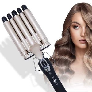 Curracles lisseurs coiffures curler électrique en céramique revêtement rouleau en fer 5 baril waves de cheveux 3 barils outils de coiffure à double tension y240504