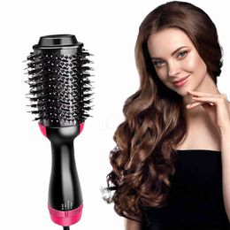 Haar krullen recht van haardroger hete luchtborstel Styler en Volumizer Hair Slager Curler Comb 1000W Roller Elektrisch ionen Föhn Borstel Huishol T220916