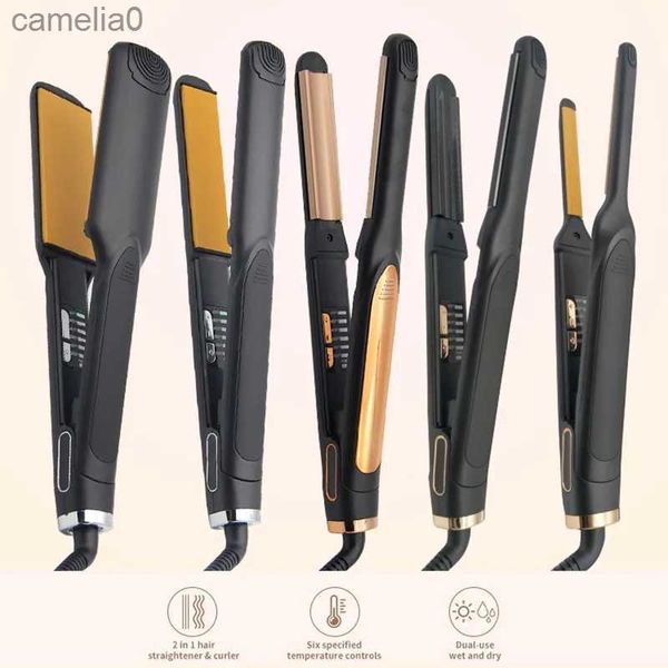 Rizadores de cabello Arderateros Profesional Peligro de cabello Titanio Cerámico Placa de calentamiento Flat Piel Peinado Camino Camino Cabello Retainingl231222