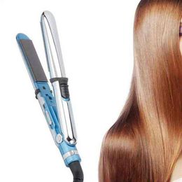 Bigoudis lisseurs fer à lisser en acier inoxydable friser avec 3 outils de coiffure de régulation de température bleu Hair Styling203S