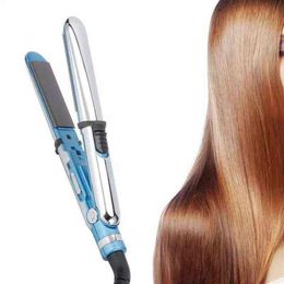 Rizadores de pelo Alisadores Plancha de pelo de acero inoxidable Curling con 3 herramientas de peinado de regulación de temperatura Blue Hair Styling234q