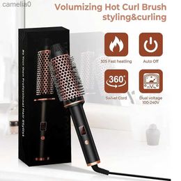 Brusce de curracles de cheveux Brosse thermique Brosse de curling ionique en céramique 1,5 pouce Curling Fon Volumizer Double tension Voyage Hair Curling Curling Combl231128