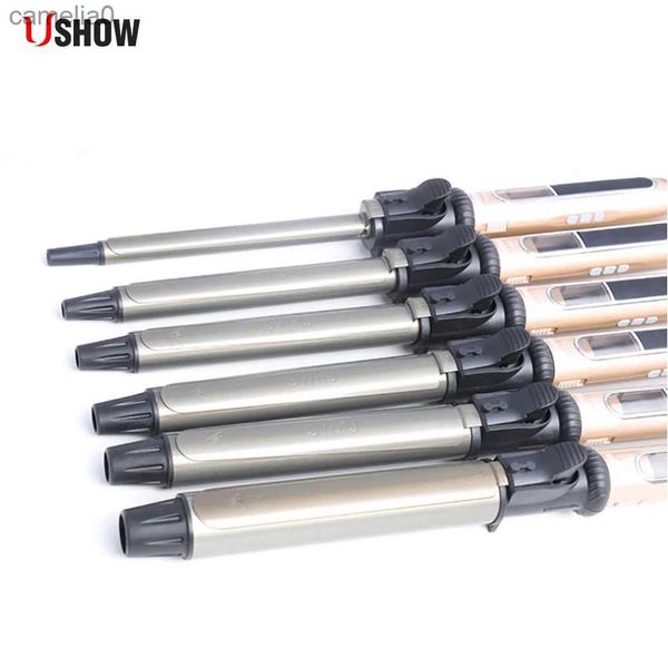 Les lisseurs de cheveux curlers Ushow Hot LCD Professional Ceramic Curling Iron Digital Hair Curlers Styler chauffage Hair Styling Tools Magic Curling Wand IronSl231222