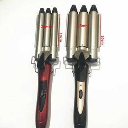 Haar krullen strekken spanning 110-240 - V Zuid -Korea Cone Head Three Great Curlers Artefact Tube Curling Iron Cake Ceramic Perm Water Ripple Y240504