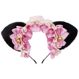 Cheveux mignons japonais lolita cheveux ornement chat mère peluche lolita coiffure en dentelle de chat (pain en forme d'oreille de chat cuit à la vapeur)