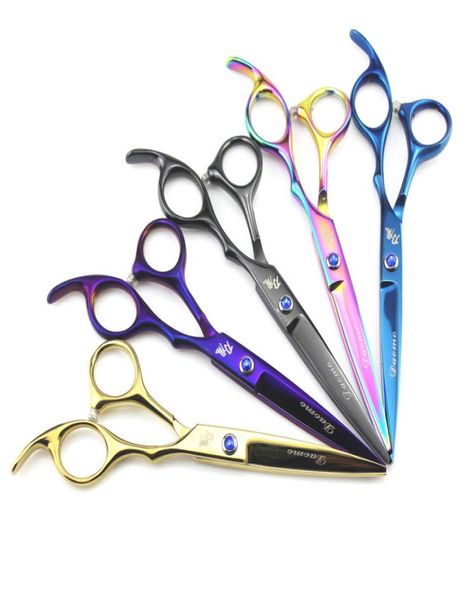 Ciseaux de coupe de cheveux ciseaux de coiffure bleus outils de Salon de coiffure coupe de cheveux grande remise youtube ZpfGy6376971