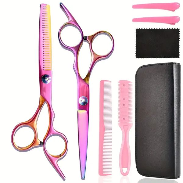 Kit de tijeras de corte de pelo, tijeras profesionales de peluquería, peine de peluquería, pinza para el pelo para salón de uso doméstico