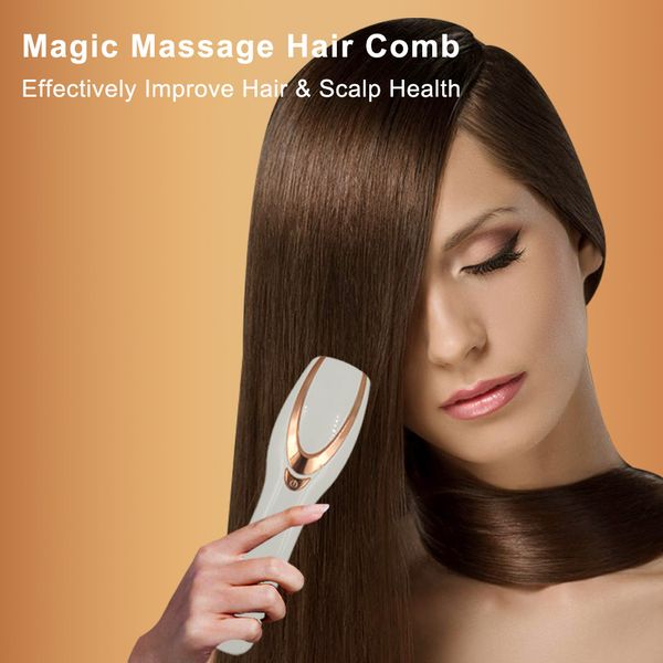 Cheveux démêlant peigne électrique LED Photon luminothérapie brosses de coiffure peignes Massage femmes peigne Vibration cuir chevelu masseur