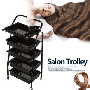 Hair Lades Salon Trolley Rolling Cart Salon Opslag Haar kleurwagers voor kappershappinggereedschap