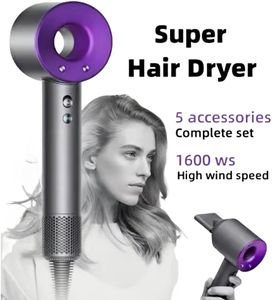 Haardroger 5 in 1 Supersonische multifunctionele negatieve ionen haarverzorging Haardroger Travel Geschenkdoos Huis Essentiële intelligente constante temperatuur Snel drogen Laaggeluid