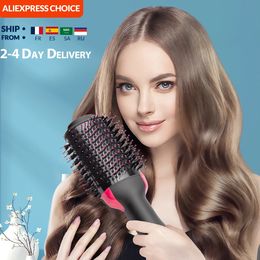 Haardroger luchtborstel Styler en Volumizer Hair Rouwer Curler Comb Roller One Step Electric Ion Blow Dryer Brush 240430
