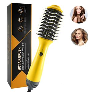 Sèche-cheveux Air Brush Styler et Volumizer Lisseur Bigoudi Peigne Rouleau One Step Électrique Ion Blow 240329