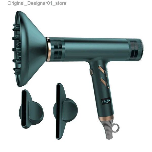 Sèche-cheveux 100 V/240 V sèche-cheveux professionnel 1600 W 113000 tr/min haute puissance Salons moteur sans balais à faible bruit ménage Q240131