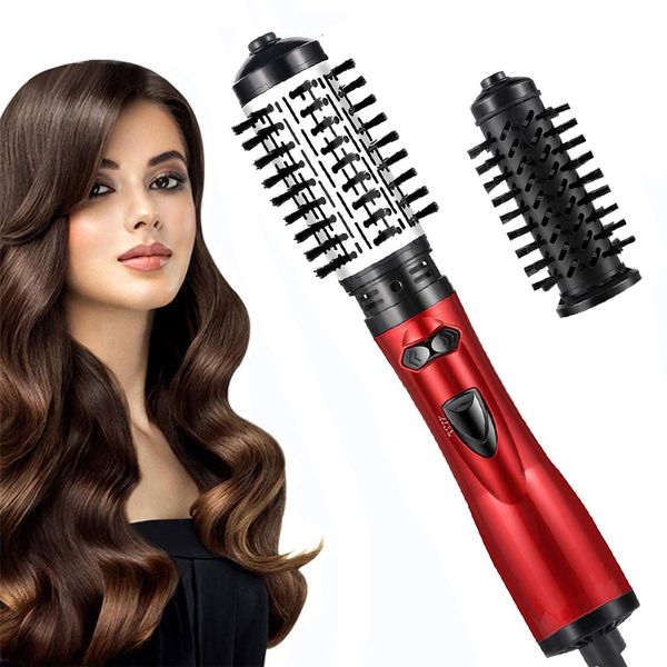 Sèche-cheveux 2 en 1 Sèche-cheveux rotatif automatique et brosse volumatrice One Step Redressing Curling Peigne Waver Styling Tool Air Styler 230821