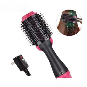 Sèche-cheveux 3 en 1 Sèche-brosse One Step Air Fer à friser Soufflant Lisseur Peigne Drop Delivery Products Care Styling Dhg8J