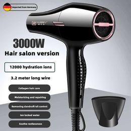 Secadores de cabello 3000W Secador de salón Alta potencia Fuerte Velocidad del viento Seco Luz azul Ion Silencio Peluquería casera Producto especial 230922