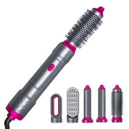 Sèche-cheveux 5 en 1 sèche-cheveux électriques peigne brosse Curler Kit détachable Iron droit Q240429