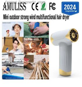 Haardrogers Amuliss 2024 Draadloze handheld Draagbare hogesnelheidsföhn Sport Huishoudelijk apparaat Afstoffen Buitenopblaashulp verbranding Q240131