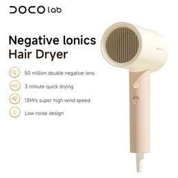 Hair Dryers Doco Anion Haardroger 50 miljoen Negatieve Lons AN001 Snel drogen Professional Folding 1800W Home Travel School Care Q240429
