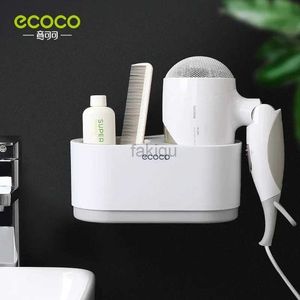Sèche-cheveux ECOCO support de sèche-cheveux mural sans poinçon ensemble d'accessoires de salle de bain maison étagère de salle de bain support de salle de bain outil de Drainage 240401