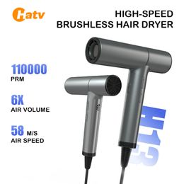 Sèche-cheveux HATV Brushless Motor Professional Dryer High Speed 110000Rpm Anion Aluminium Large Air Volume Care 230821